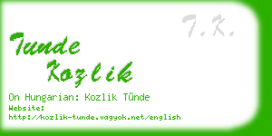 tunde kozlik business card