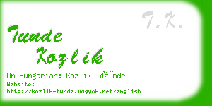 tunde kozlik business card